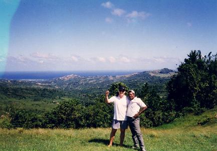  Derek standing with our cab driver Richard, Barbados