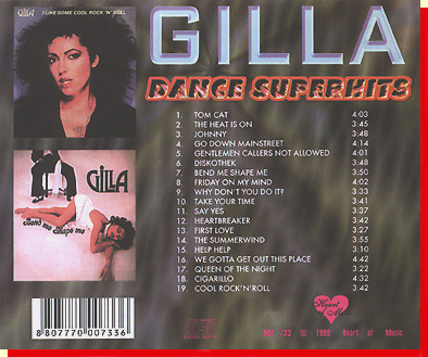 GILLA, Dance Superhits (1999), back cover