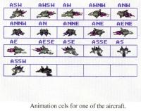 Screen shot of Neo-Fighter  aircraft animation cels