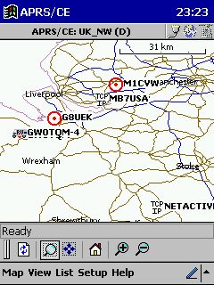 APRS/CE map of the North West UK