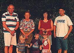 Amber and Aaron with the Schwer family. Bob, Joyce, Maria, Gary and little Gary