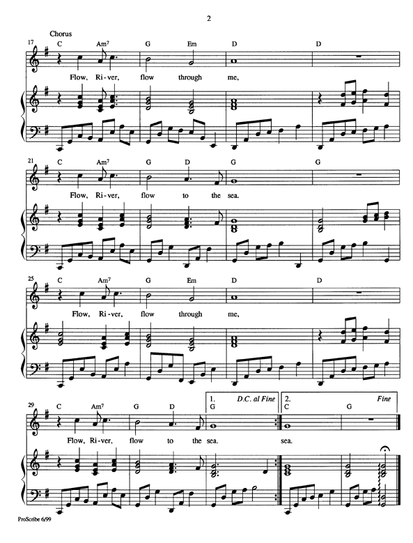 sheet music for You Are The River