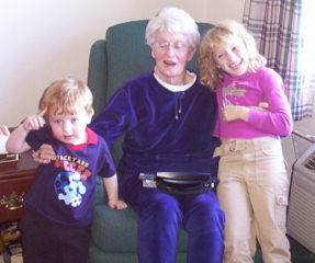Katie and Griffin with Great Grand Mother June
