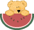 Teddy bear with watermelon