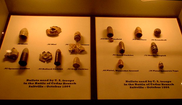 Bullets used in the Battle of Cedar Branch