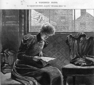 Illustration for the first part of A Vanished Hand, from the Girl's Own Paper, October 7th, 1893
