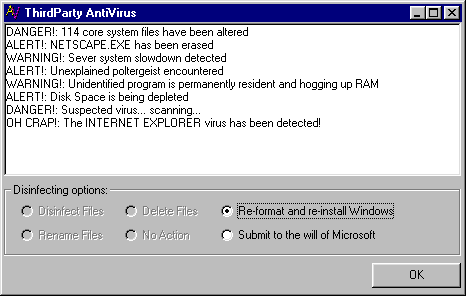 [ Third Party Anti-virus: IE virus detected ! ]