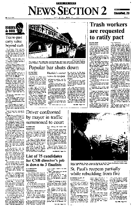 sample newspaper layout