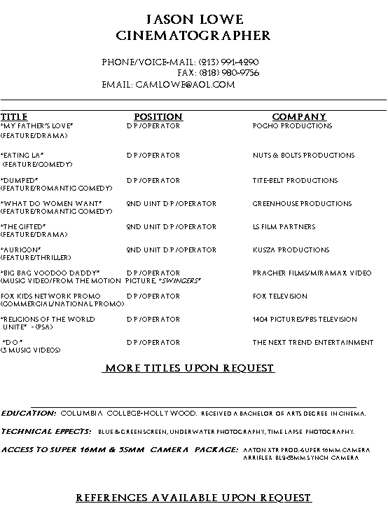 industry resumes