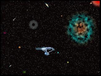 Space scene             static image of                                       animated logo