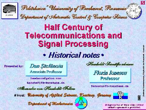 Telecommunications and Signal Processing - Academic course.