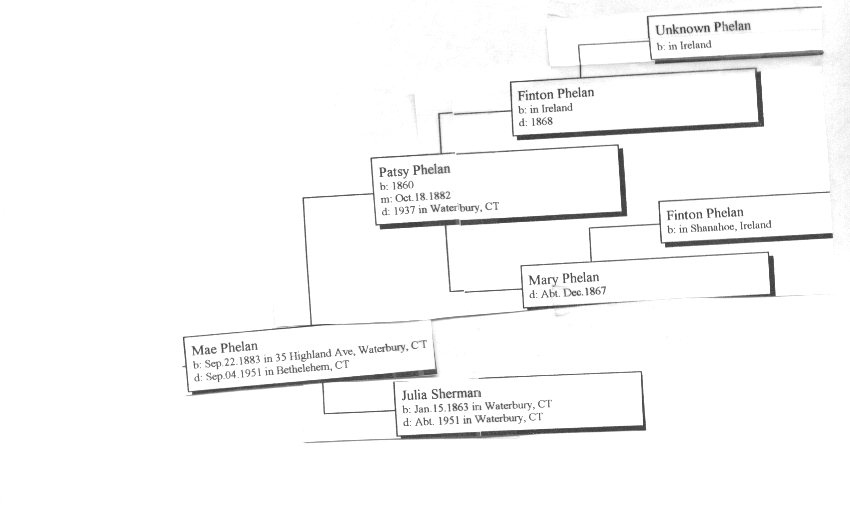 Image map of Phelan Family Tree