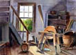 painting of part of inside of the original house by Lynne Hamilton