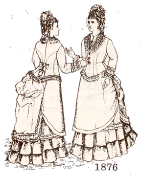 1876 Bustle Walking Dress