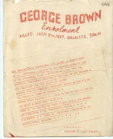 The telegram sent back to London announcing George's death.