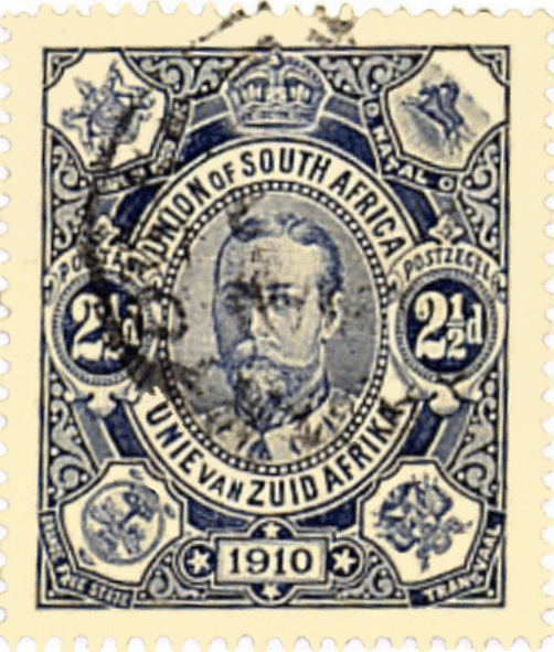 first South African postage stamp, issued 1 May 1910