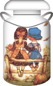 boy and Girl on milk Can