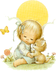 girl and kitten
