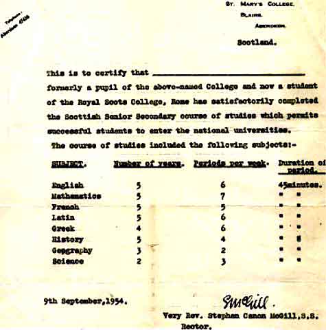 A studies confirmation card, with the student's name removed to protect the guilty