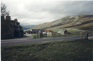 Photo of Auchallater Farm from across the main road