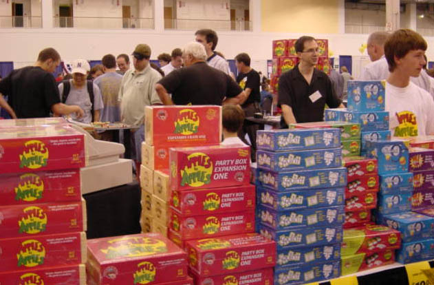 Chuck, Paul, & I discussing games at ChiTAG 2004