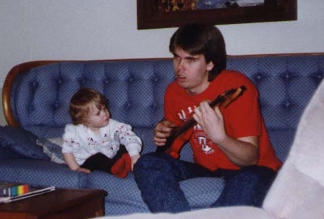 my niece Chelsea and me playing guitar in abt '94