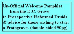 A Ready to print and double-side un-official welcome package about Reformed Druidism and planning a protogrove