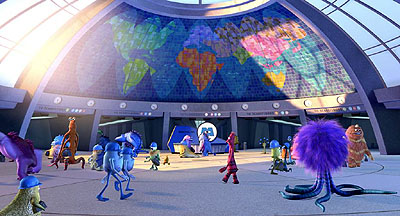 The lobby to Monsters, Inc. Headquarters