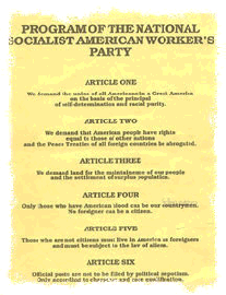 Copy of the Program of the National Socialist American Worker's Party found in the archives of the Philadelphia Tribune newspaper office. 