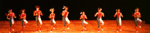 Cloggers wearing non-traditional outfits.
