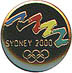 Round Black Sydney 2000 Bid pin