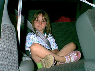 Maddie in the van