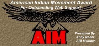 American Indian Movement Award For Outstanding Web Support