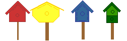 row of birdhouses