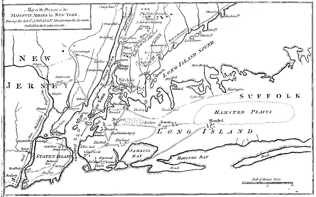 Map Ny And Nj Campaign Of 1776 Full Size