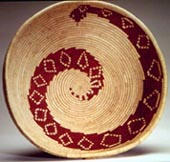 Native American basket with snake design by Toni Best