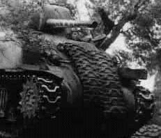 M4 Sherman with spare tracks attached to front