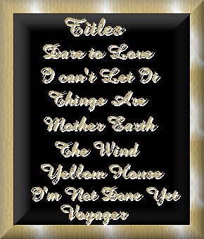 Titles of Songs on CD!