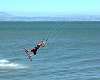 Kiteboard surfing near Coyote Point, San Francisco Bay