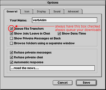 always have the 'queue file transfers' button checked in your preferences