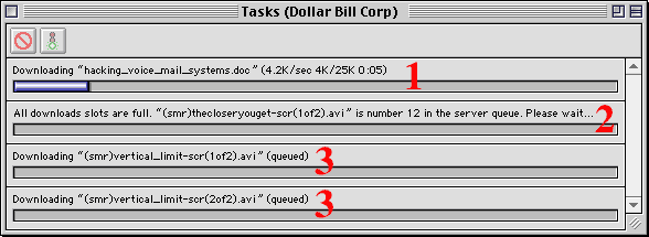 at any one time, you can have only one active d/l or one active queue. never more than one at a time.
