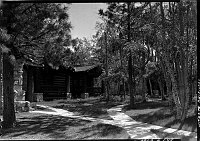 SIDEWALKS LEADING TO UTAH PARKS COMPANY DELUXE CABINS ON NORTH  RIM. GRAND CANYON LODGE.  JUN 1936. NPS PHOTO.