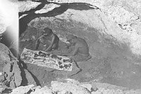 INTERIOR OF RAMPART CAVE - VIEW OF EXCAVATION - AUGUST 1936. NPS