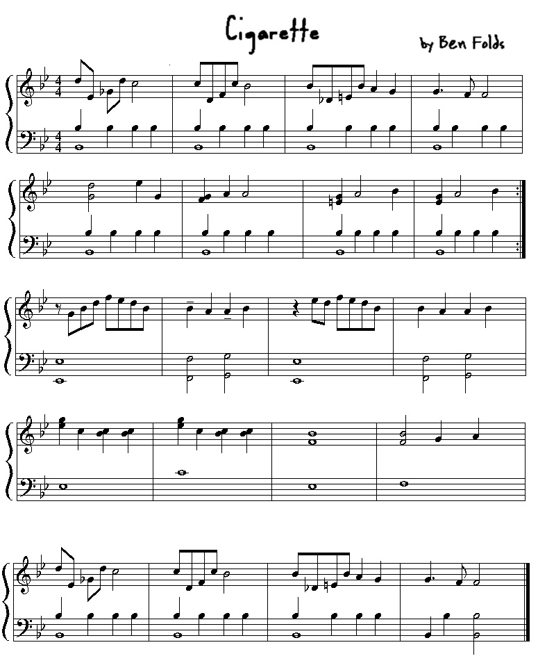 ben folds sheet music