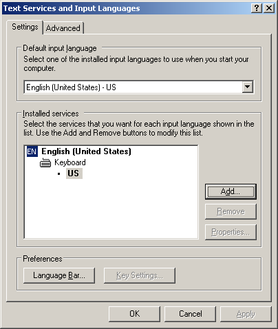 [ Text Services and Input Languages dialog 1 ]