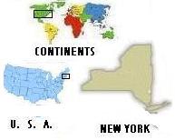 Map of U.S. and New York