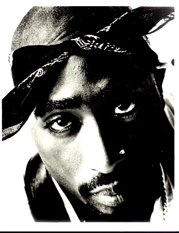 Black and White Close Up Of Tupac