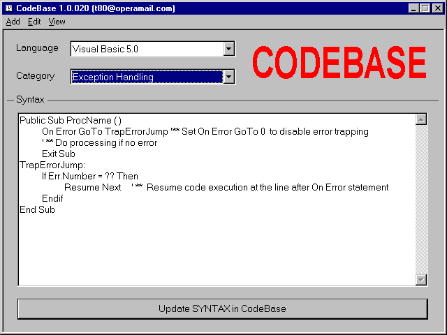 CodeBase Screenshot