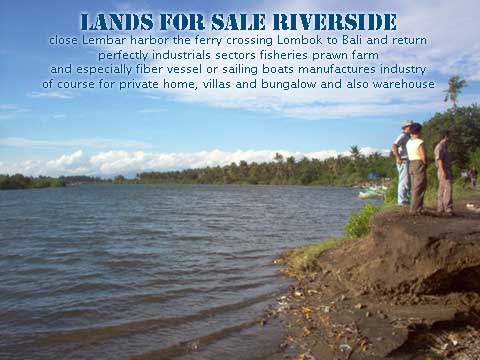 Property lands for sale riverside of Lombok Indonesia perfectly for industry areas as well domestic or overseas investors available are lands for sale