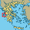Map showing Kefallonia in relation to Greece